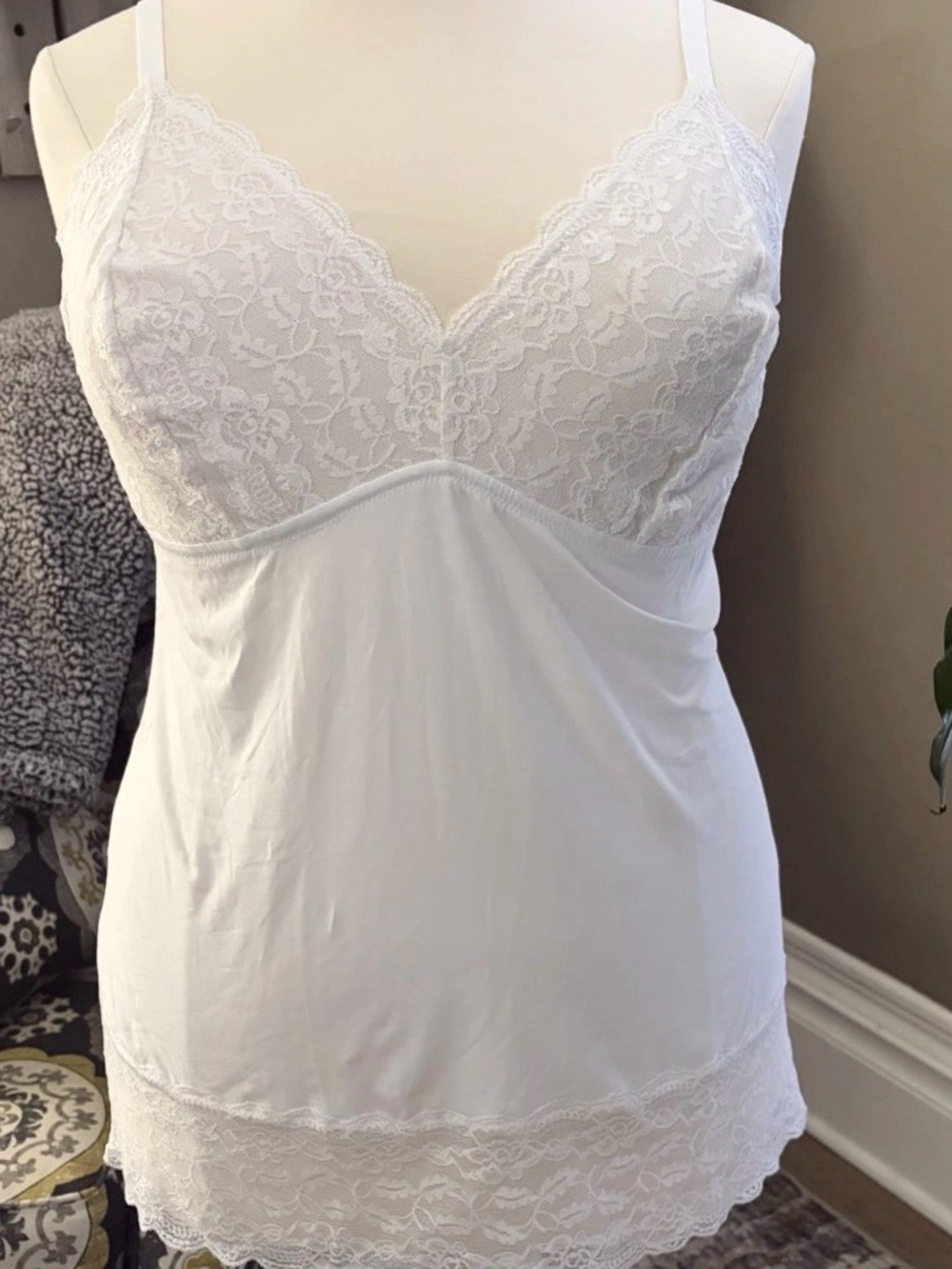 Cosabella White Lace-Trim Camisole Everyday- Italian Pima cotton
